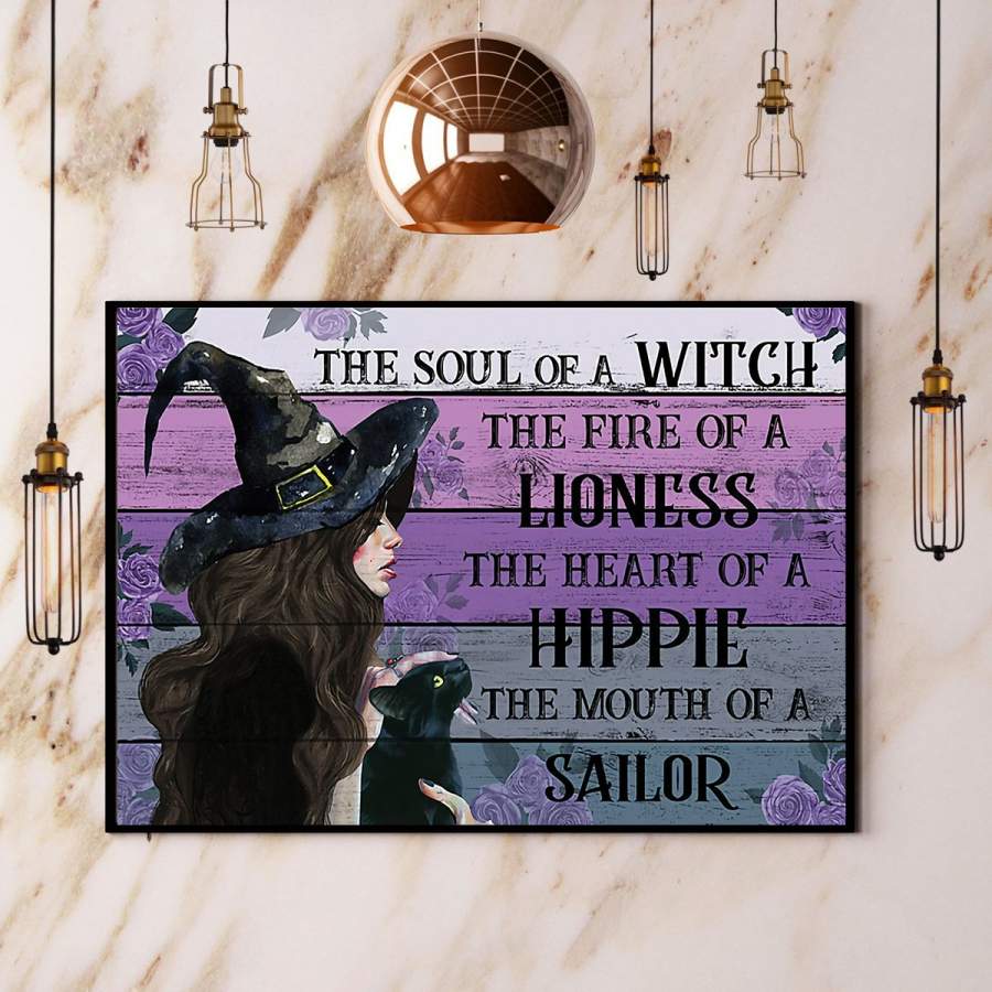 Color pallet the soul of a witch Halloween paper poster no frame/ wrapped canvas wall decor full size