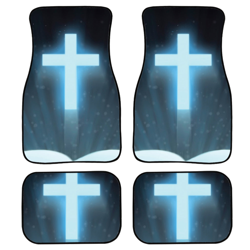 Shining Holy Bible Print Front And Back Car Floor Mats, Front Car Mat