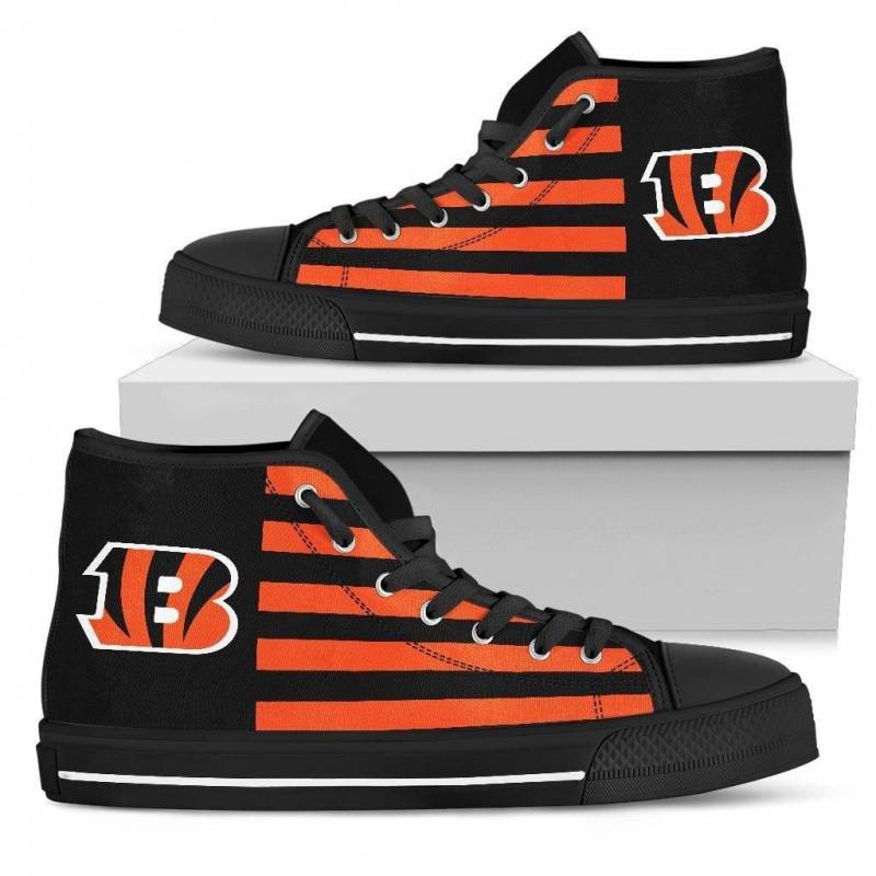 American Flag Cincinnati Bengals High Top Shoes #558