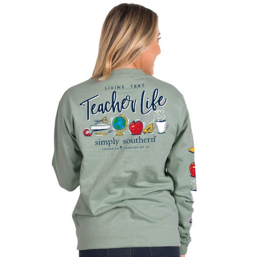 Simply Southern Preppy Teacher Life Long Sleeve T-Shirt