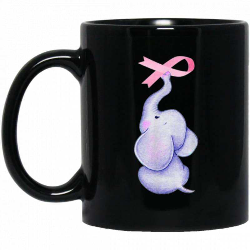 Breast Cancer Elephant idea Pin Ribbon Survivor 11 oz Mug