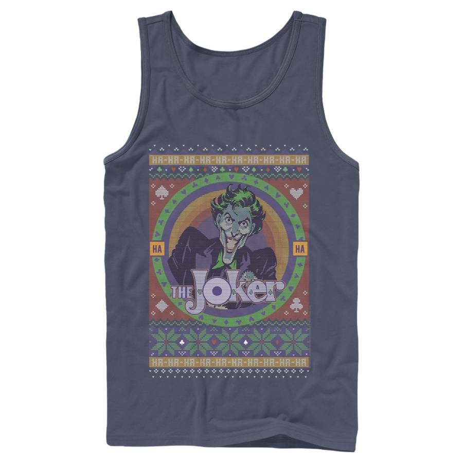 Batman Men’s Ugly Christmas Joker  Tank Top