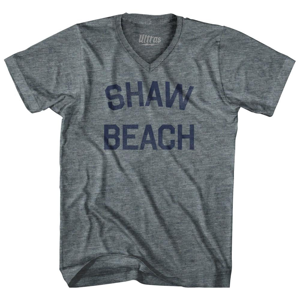 West Virginia Shaw Beach Adult Tri-Blend V-neck Womens Junior Cut Vintage T-shirt