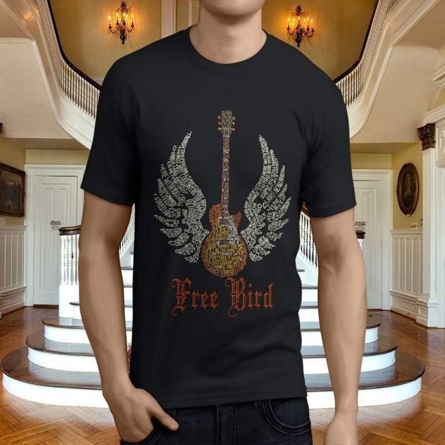 New Popular Free Bird Lynyrd Skynyrd Men’s Black T-shirt