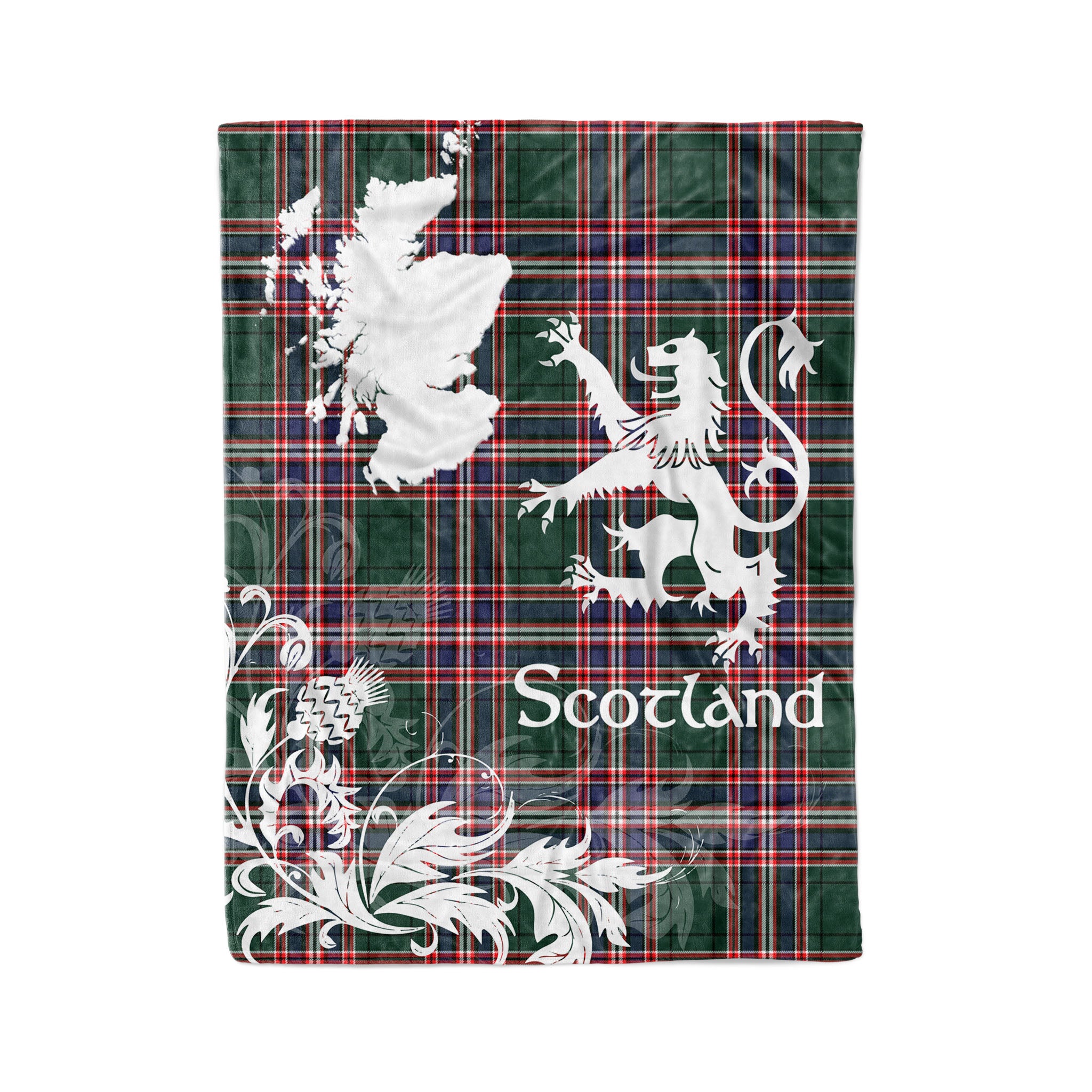 Tartan Plaid Fleece Blanket Tartan Blanket Thistle And Lion Scottish Clan Macfarlane Plaid Blanket