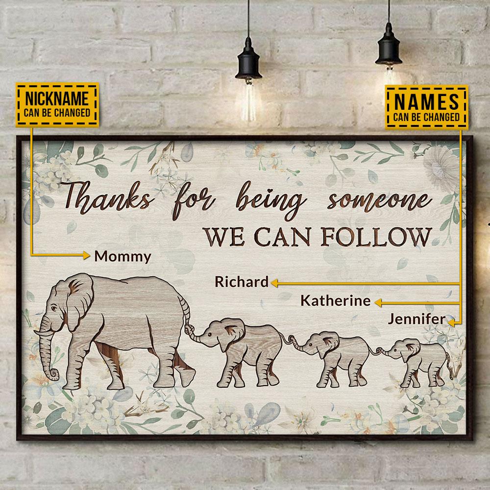 Personalized Elephant Mother We Can Follow Custom Name Canvas Prints Poster Wall Art Decor