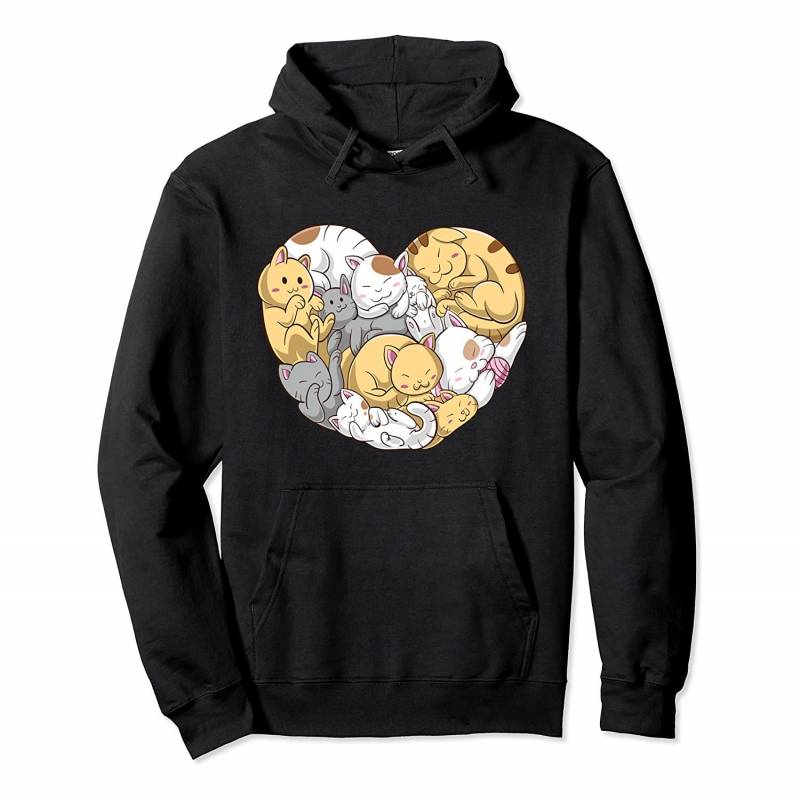 Cats Couple Heart Shape Kawaii Kitten Cat Valentines Day Pullover Hoodie, T Shirt, Sweatshirt