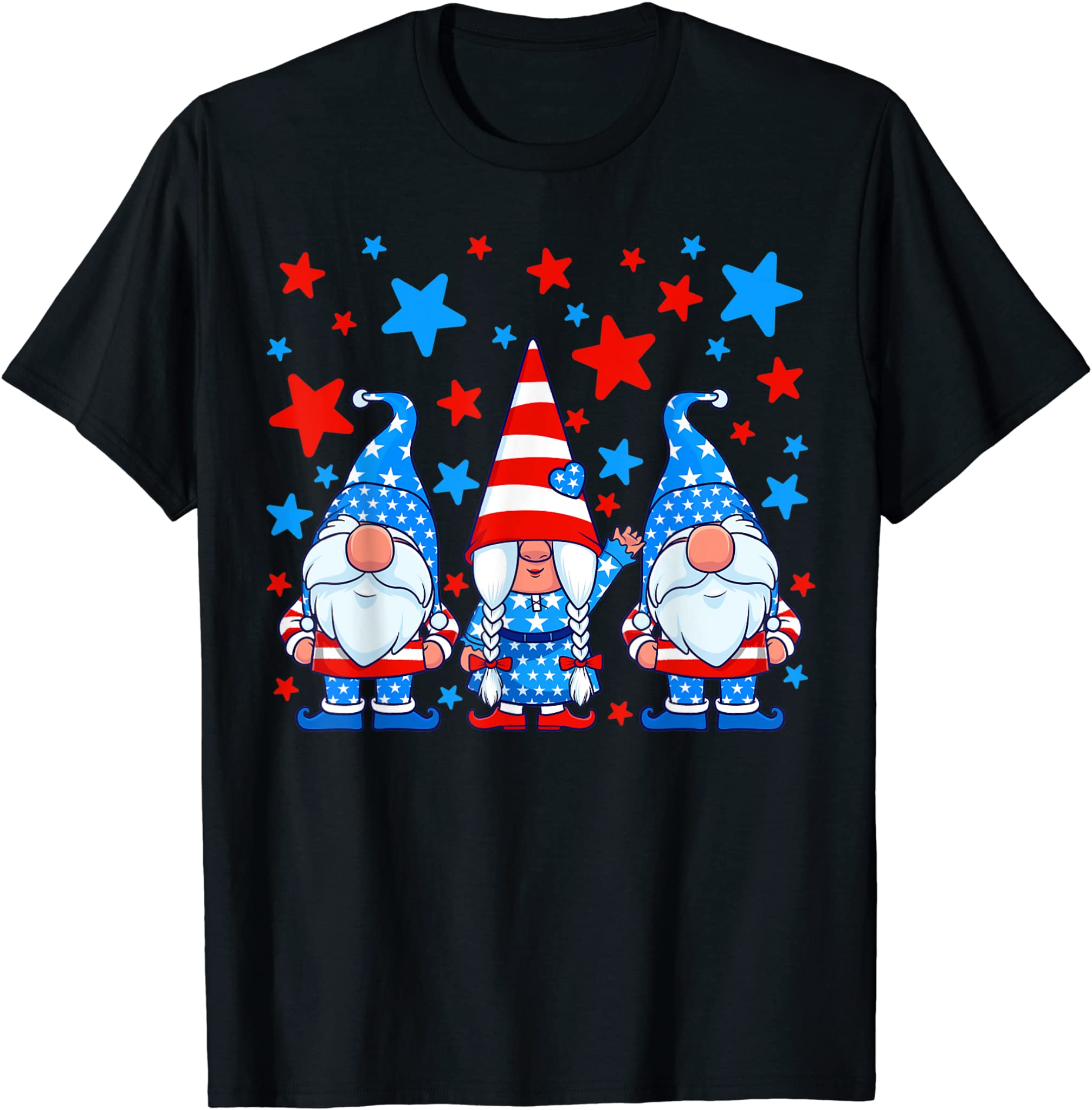 4th of July Gnomes Patriotic American Flag Cute Gnome Women T-Shirt