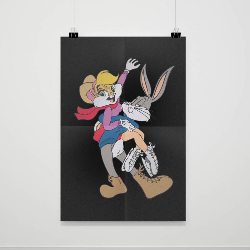 Bugs And Lola Bunny Rabbit Cartoon Movie Animal Funny Poster