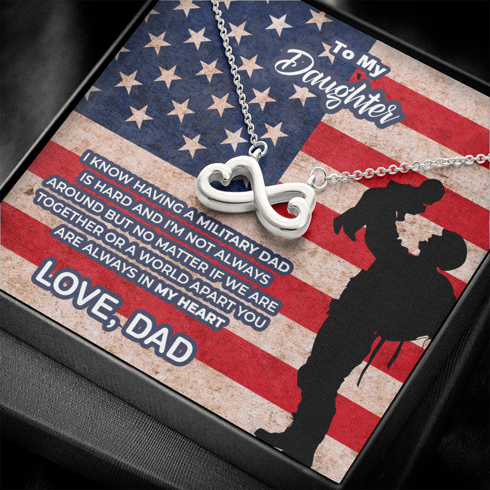 I Know Having A Military Dad Is Hard, You Are Always In My Heart, Gift For Daughter, Gift For Daughter From Veteran Dad, Christmas Gifts, Veteran Gift Ideas, Birthday Gift For Daughter From Veteran Dad, Veteran Family Bride Gift From Dad Necklaces