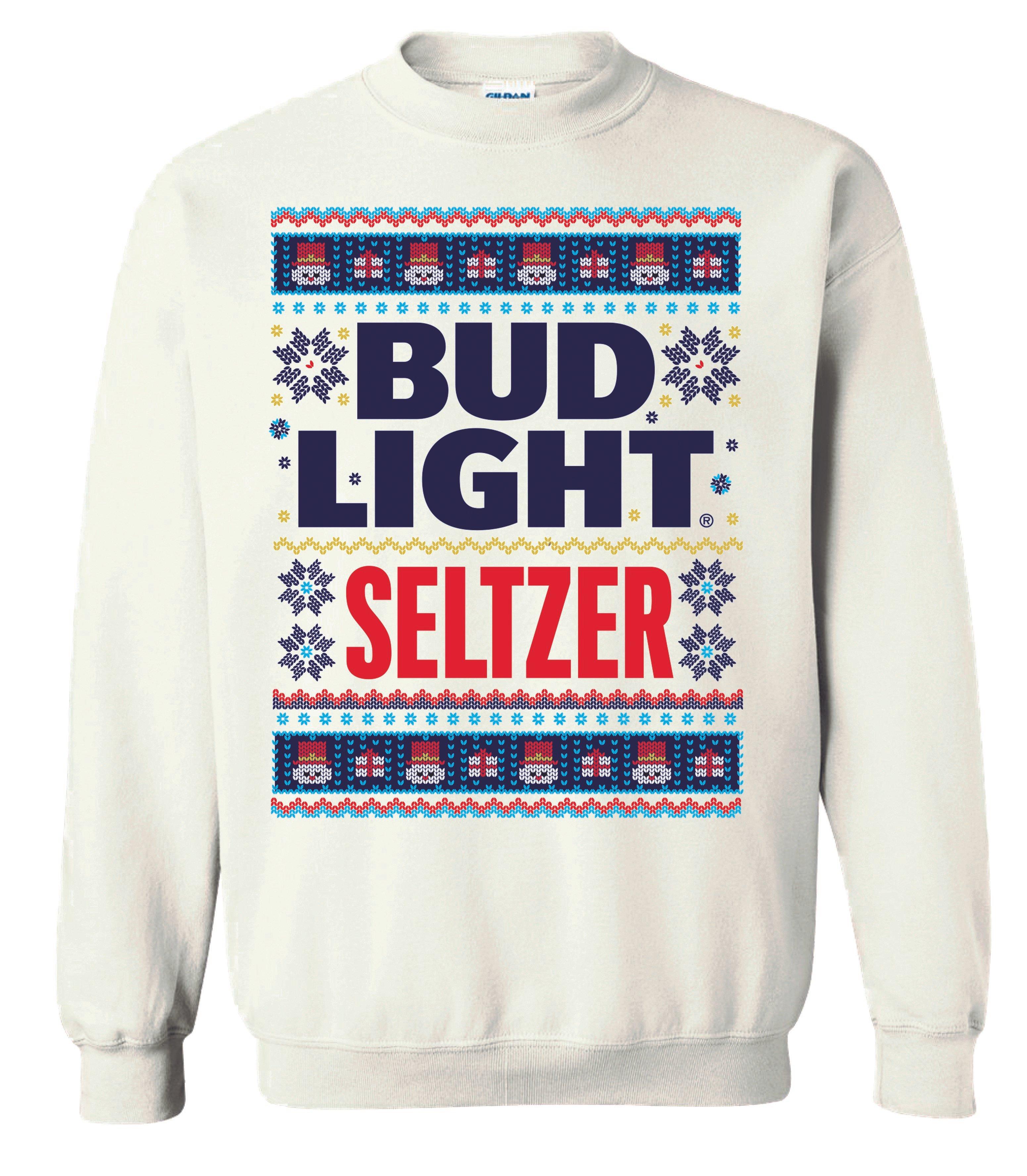 Bud Light Seltzer Ugly Sweater Crew Sweatshirt