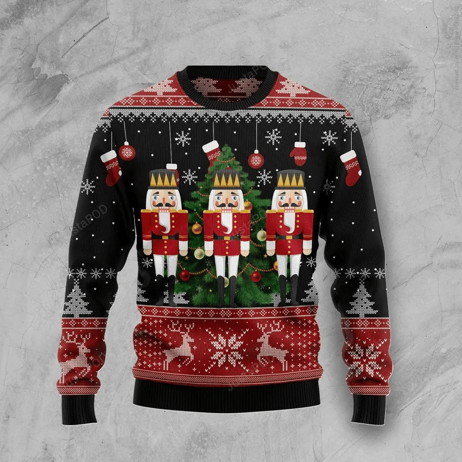 Nutcracker Christmas Tree Ugly Christmas Sweater, All Over Print Sweatshirt