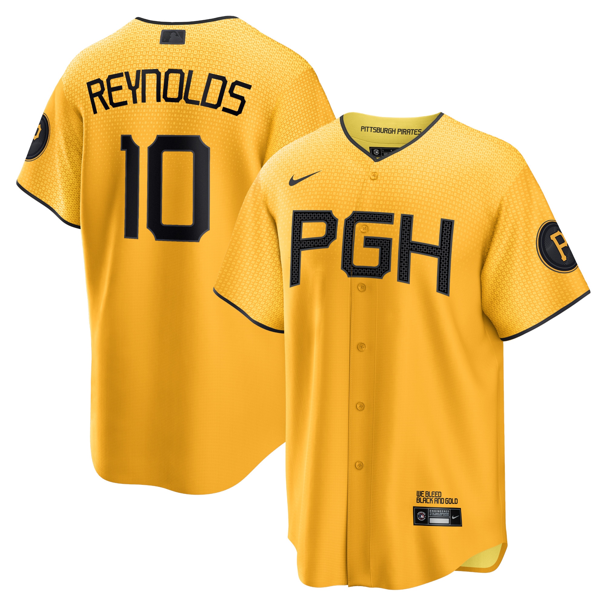 Men’s Pittsburgh Pirates Bryan Reynolds Gold 2023 City Connect Player Jersey