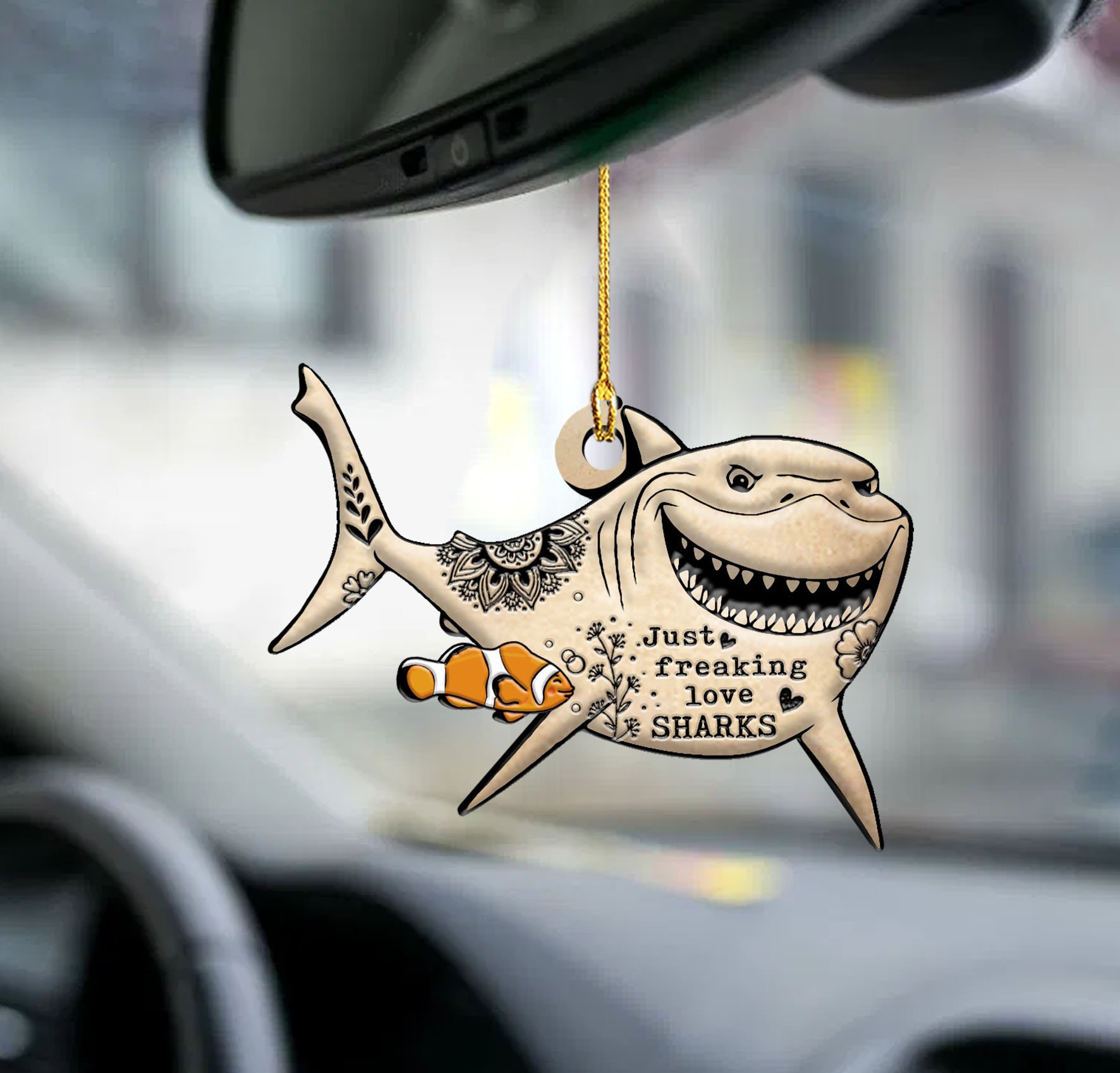 Shark freaking love shark lovers two sided ornament