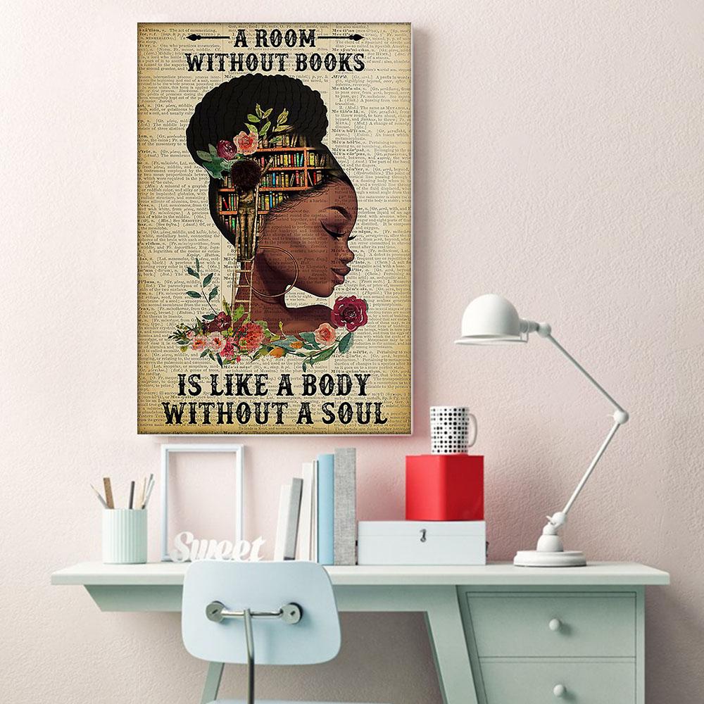 Nice African Custom Canvas Art Graphic Melanin Poster Art Print Black Girl Pride Afro Man Attractive Wall Canvas