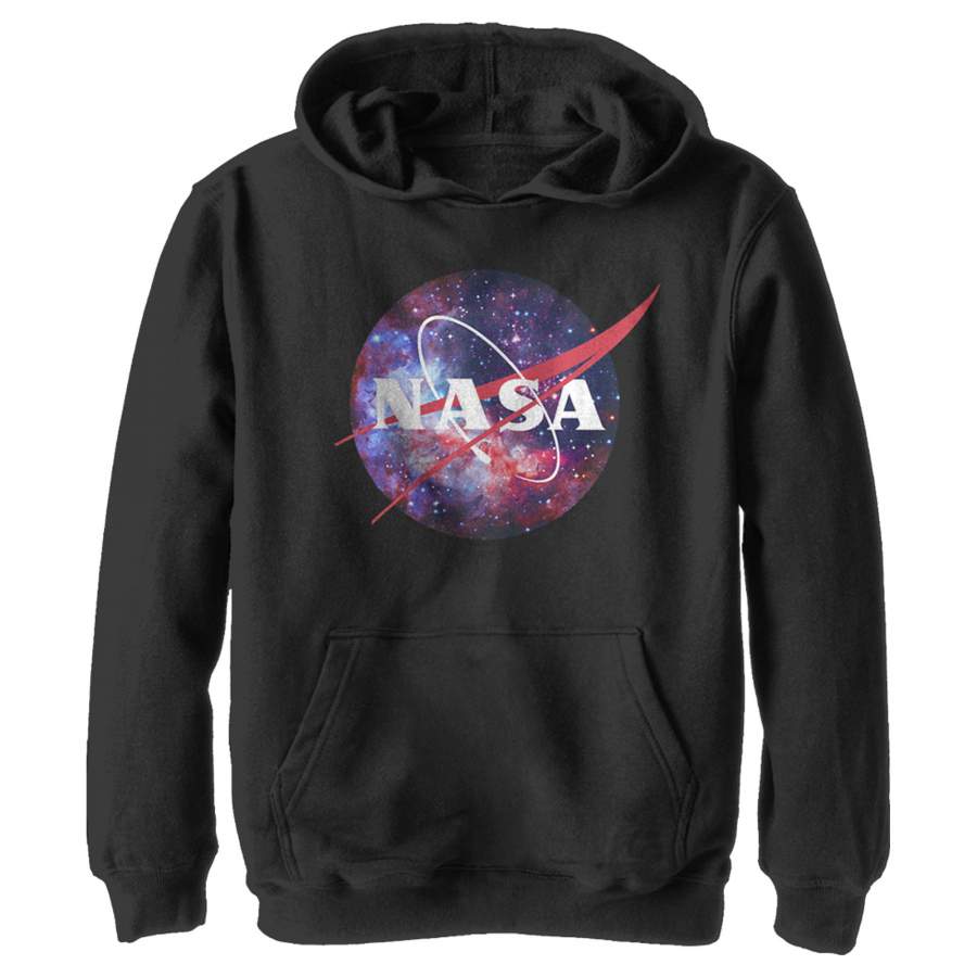 NASA Boy’s Mix Galaxy Style Logo  Lightweight Hoodie