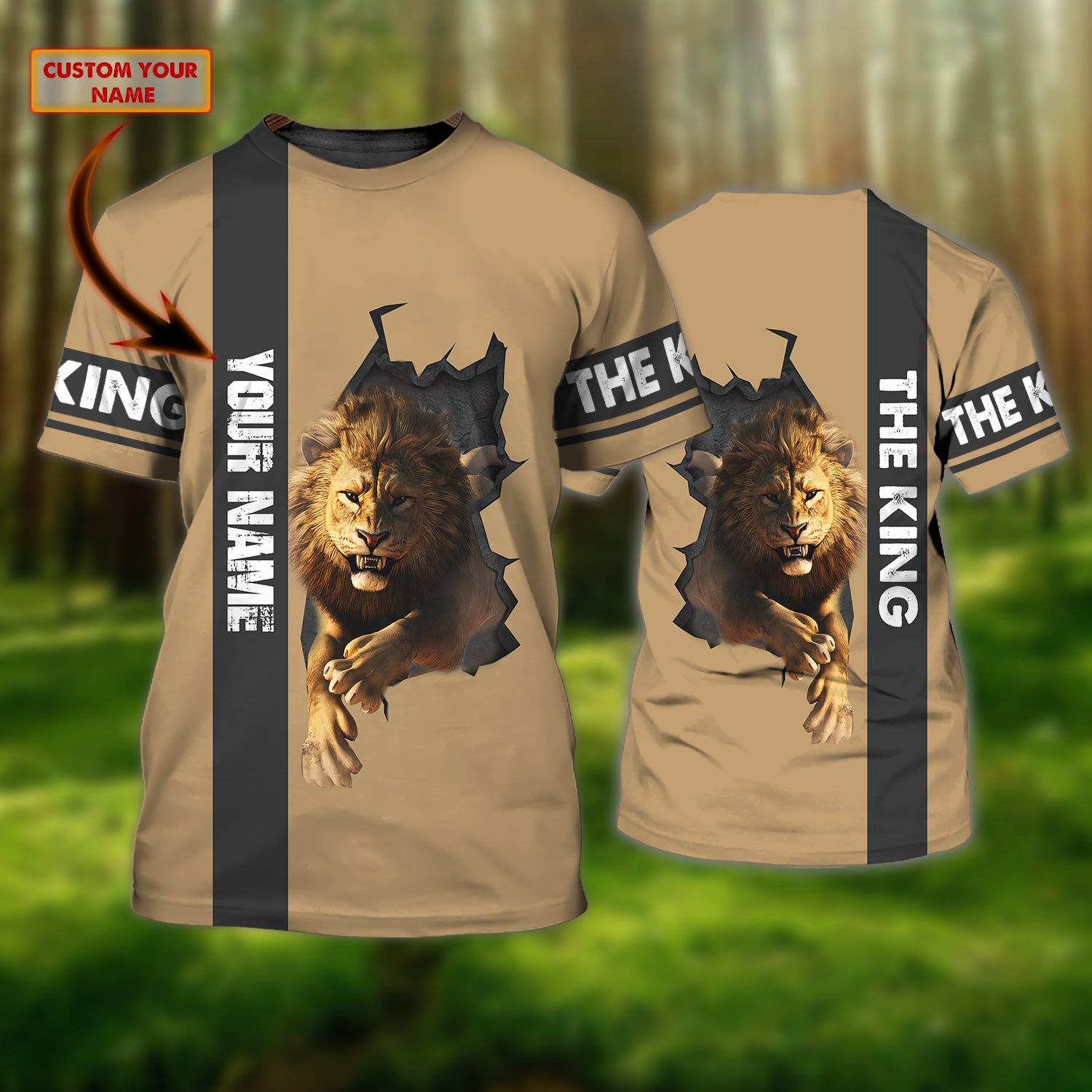 The Lion – Personalized Name 3D Tshirt – Ntt68