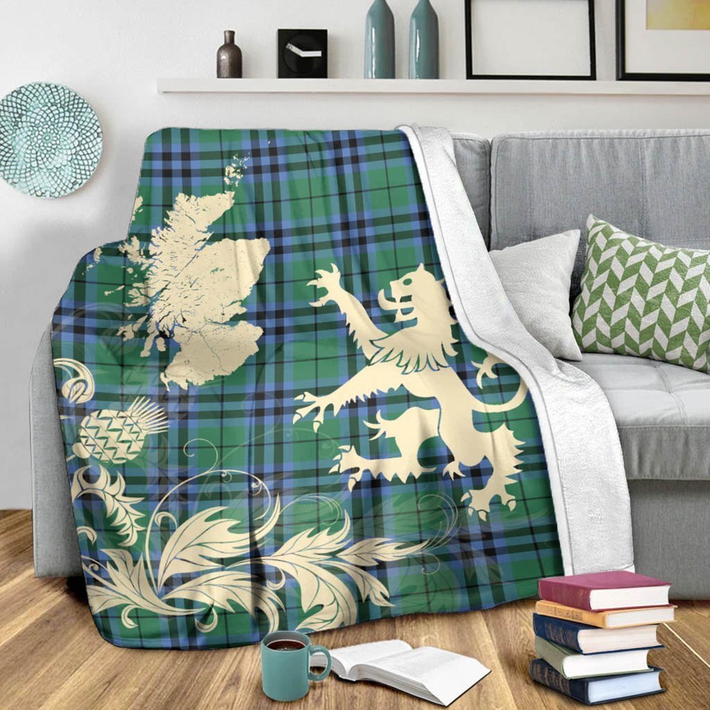 Tartan Blanket Keith Ancient Tartan Scotland Lion Thistle Map Plaid Blanket