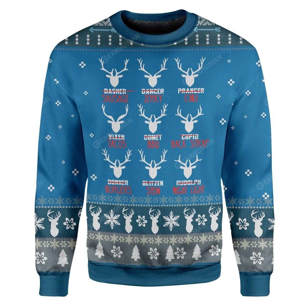 Ugly Christmas Santa’S Reindeer Hunting Custom Sweater Apparel