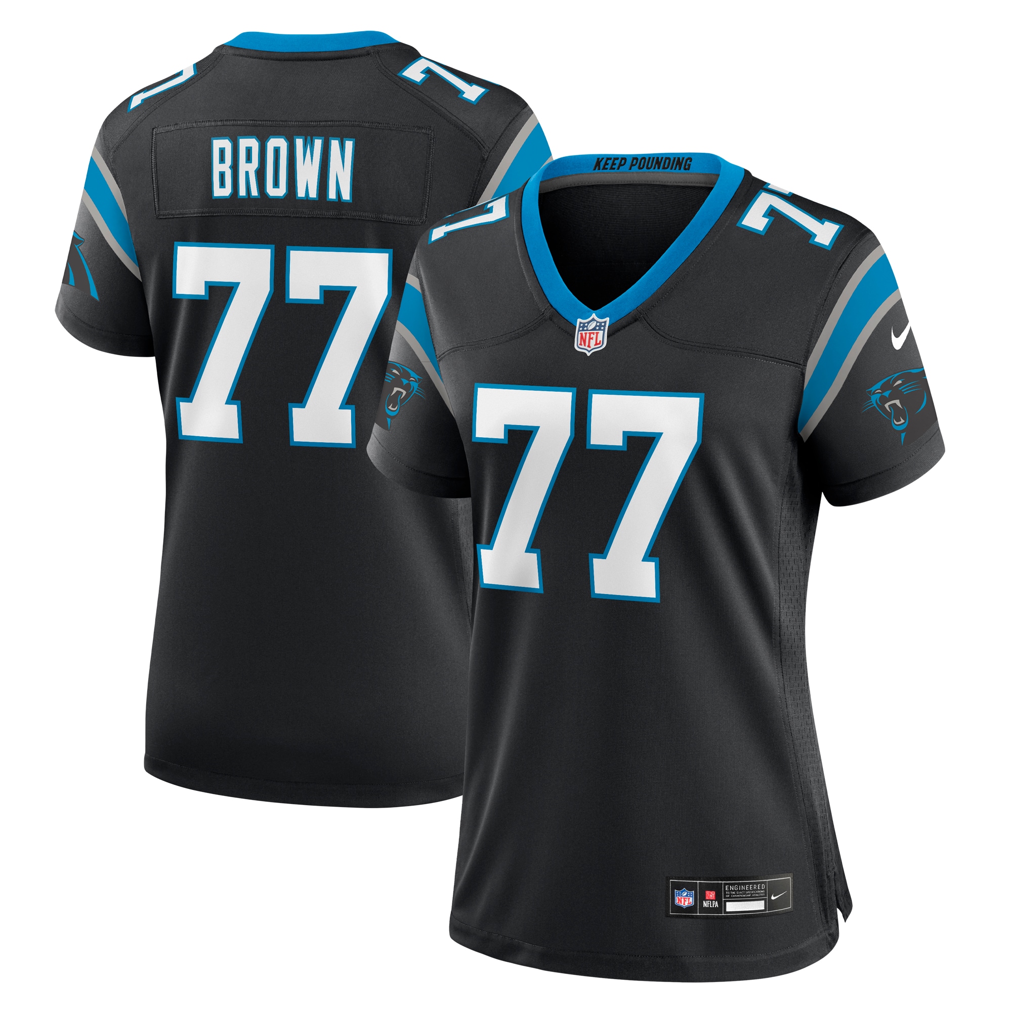 Women’s Carolina Panthers Deonte Brown Black Team Game Jersey