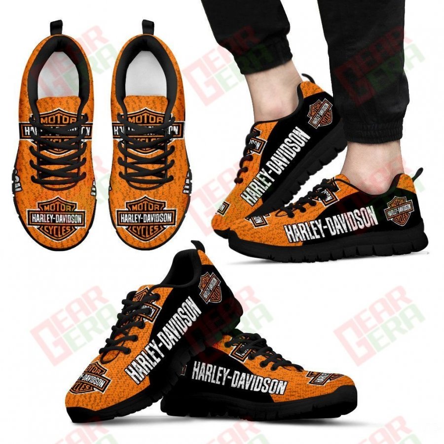 Harley Davidson Sneakers Mens Womens Motorcycle Lovers Custom Print Footwear Casual Riding Shoes GE710