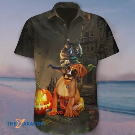 Happy Halloween Pumpkin With Amazing Boxer Witch The Best Gift For Dog Lovers Hawaiian Shirt Ha68857