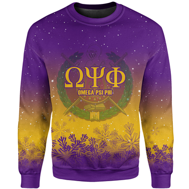 Christmas Omega Psi Phi Sweatshirt – Fraternity Snowflakes Patterns