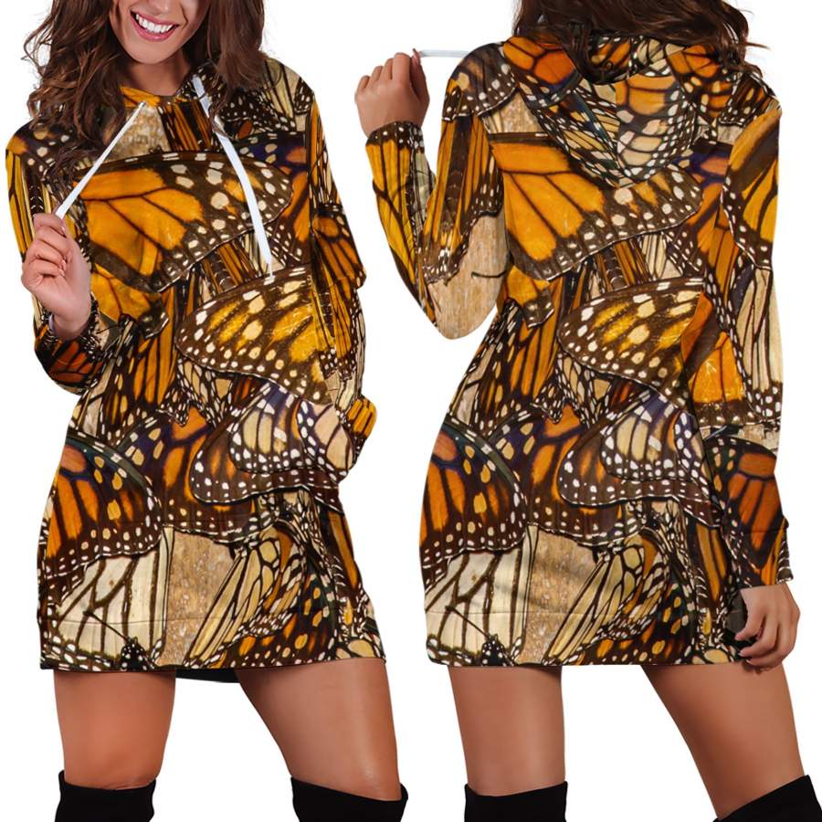 3D All Over Yellow Butterflies Hoodie Dress Leggings Blanket NNK