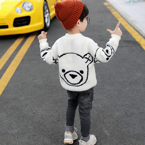 2021 Winter fall New Arrivals Kids Boys Girls Knit Sweaters Toddler Cartoon Fashion Clothing Fall Children thicken Clothes alx