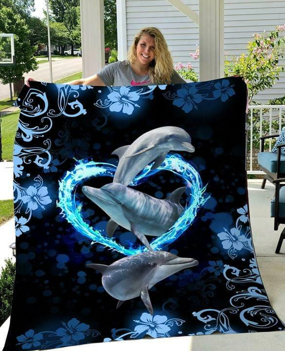 Beautiful Dolphins Sherpa Fleece Blanket