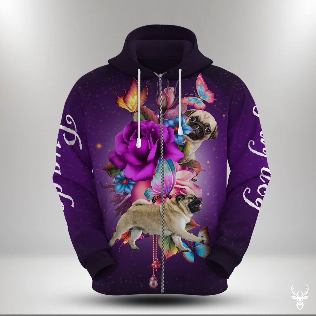 PUG PURPLE FLOWER HOODIE PP NXD272008B02NC