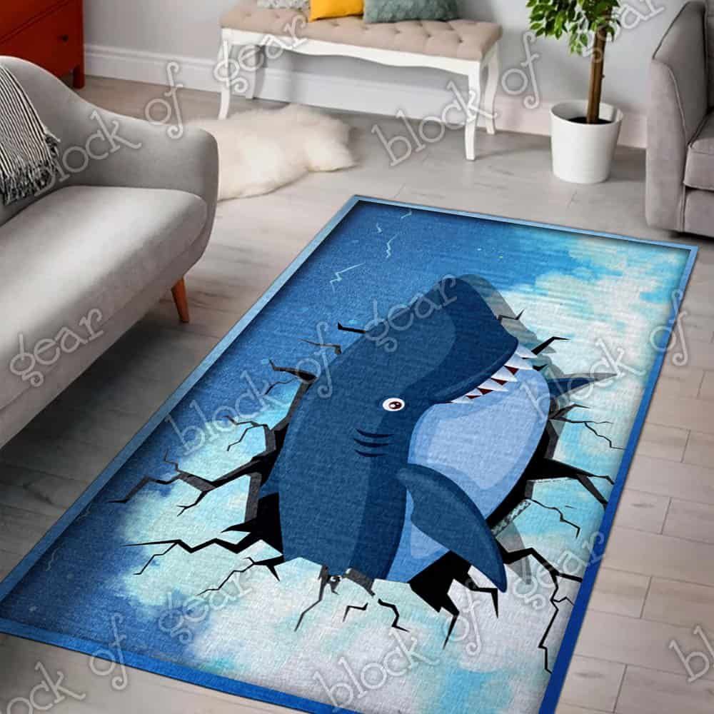 The 20 Rug Block Of Gear™ Time Travel Shark Living Room Rug NPR11, Christmas Gift Floor Decor