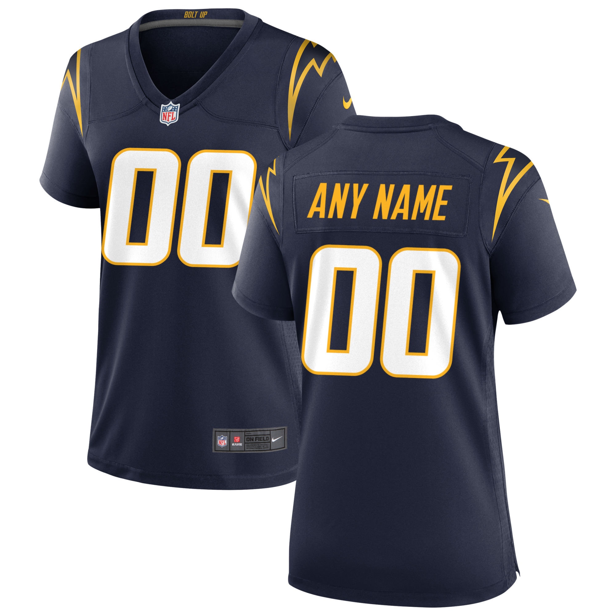 Women’s Los Angeles Chargers Navy Alternate Custom Game Jersey