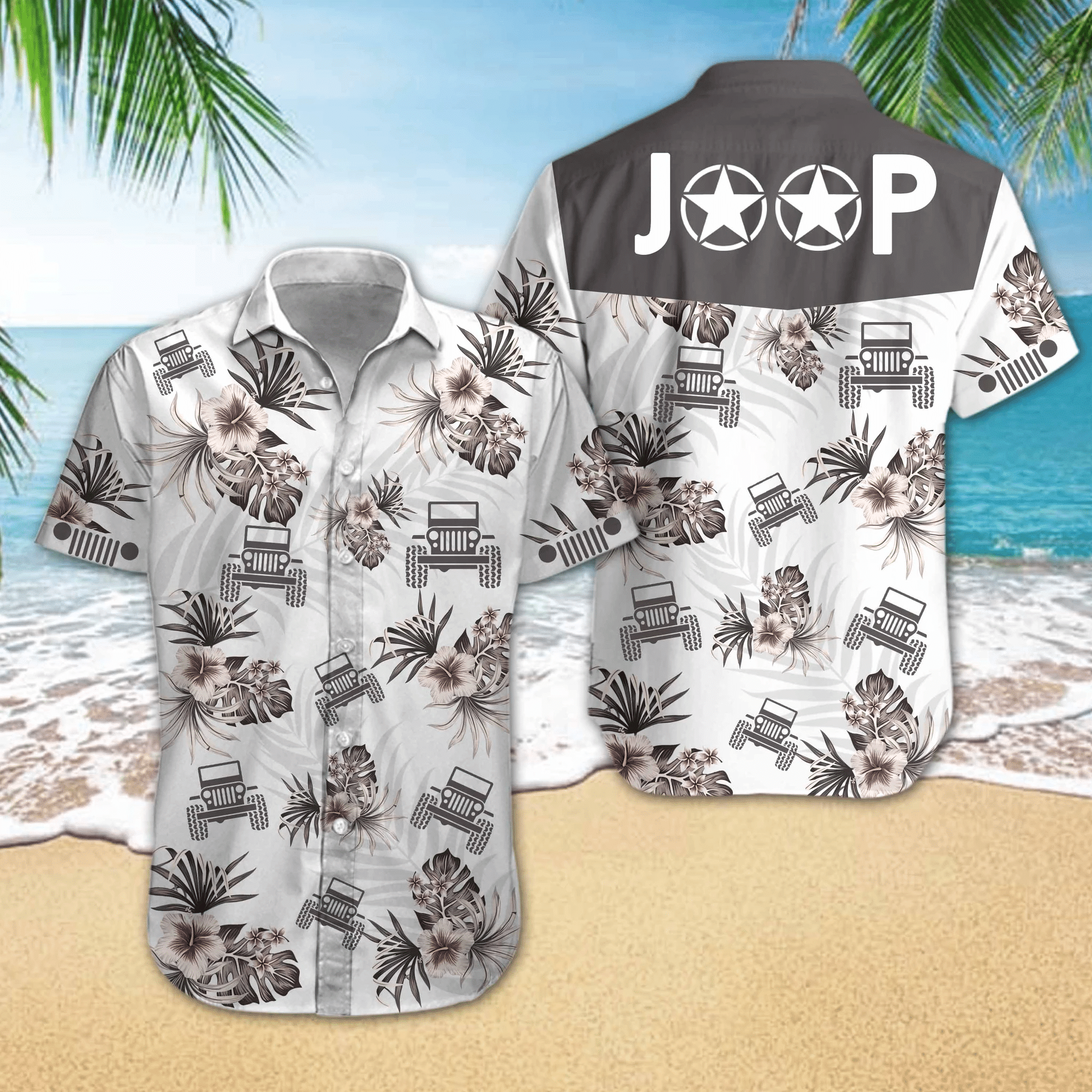 Jeep Hibiscus Hawaii Aloha Shirts Ha64077