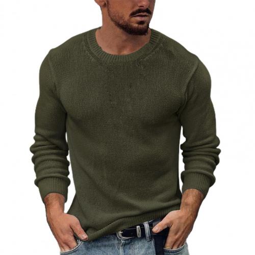 Autumn Men Slim Sweater Casual Men Top Elastic Thin Pullover Cotton Solid Color Knit Pullover O-Neck Men Daily Streetwear alx