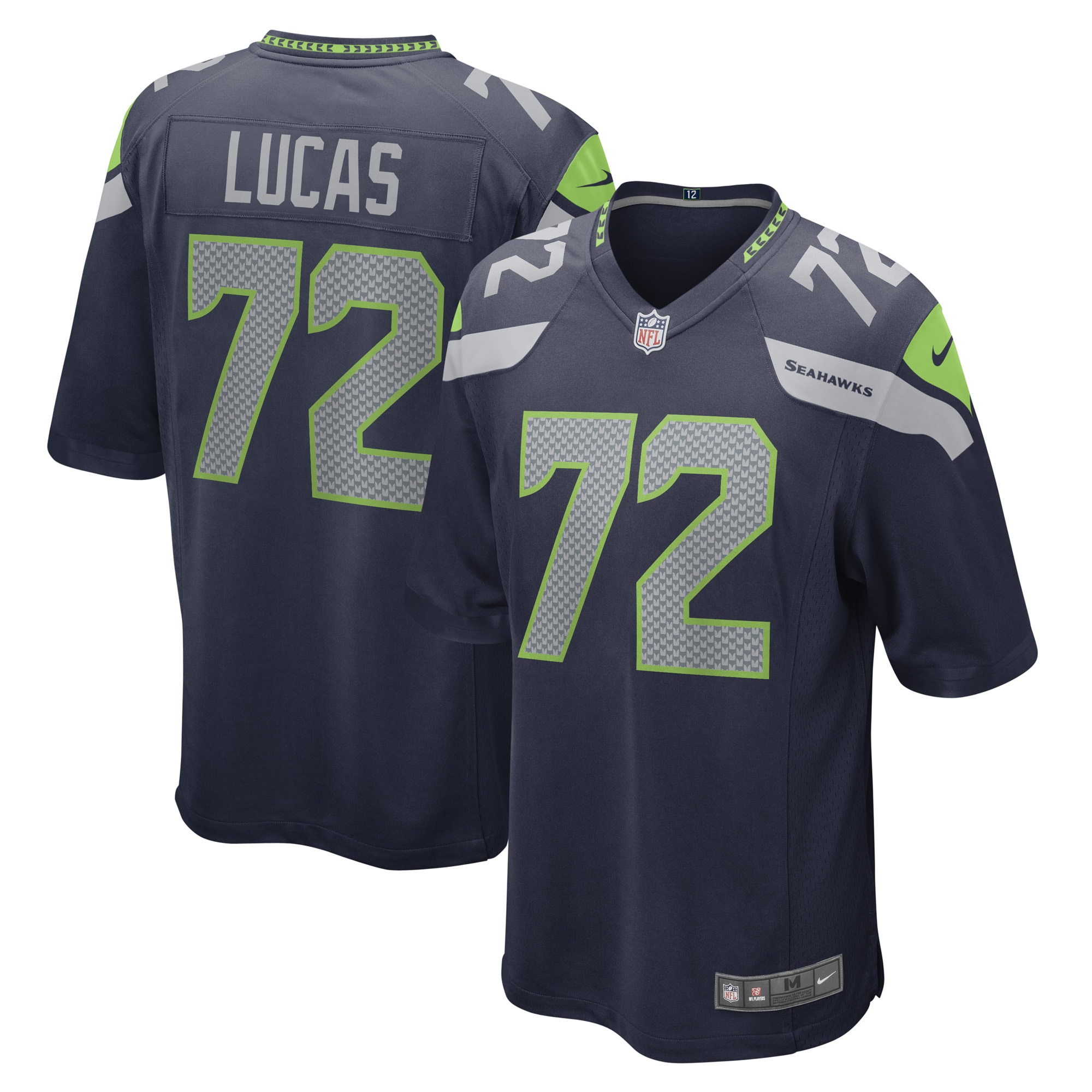 Abraham Lucas Seattle Seahawks Game Player Jersey – College Navy