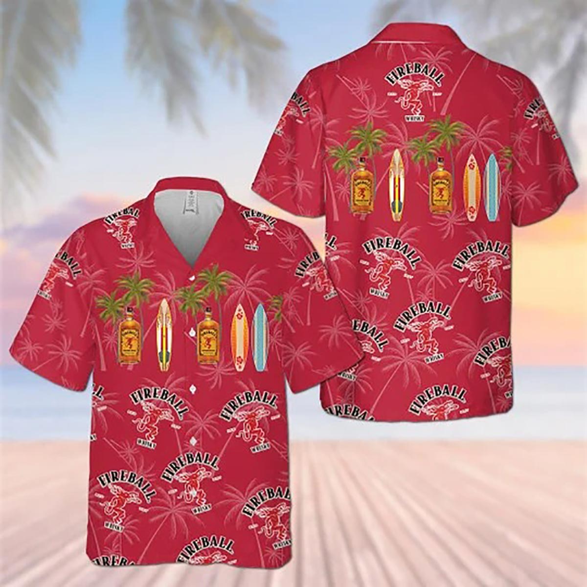 Palm Trees Hawaiian Fireball Whiskey Shirt Ha14350