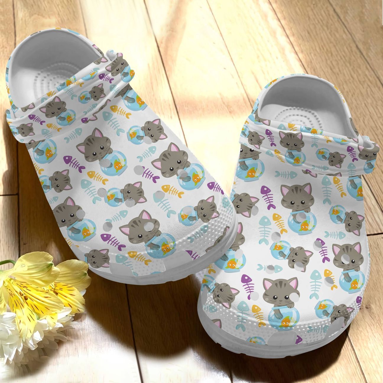 Cat Personalize Clog, Custom Name, Text, Fashion Style For Women, Men, Kid, Print 3D Playful Cat