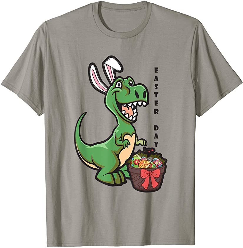 Dino Easter Day Happy Bunny T-rex Easter Day Boy Men Kids T-Shirt