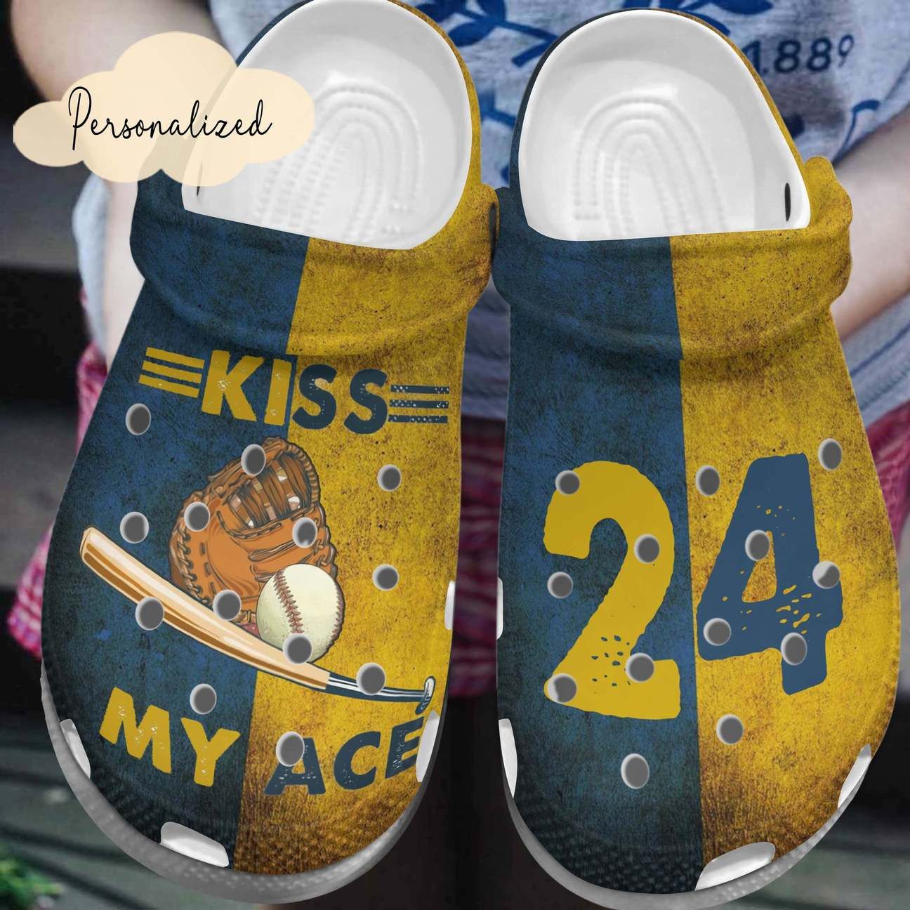 Baseball Personalized Clog Custom Crocss Comfortablefashion Style Comfortable For Women Men Kid Print 3D Kiss My Ace