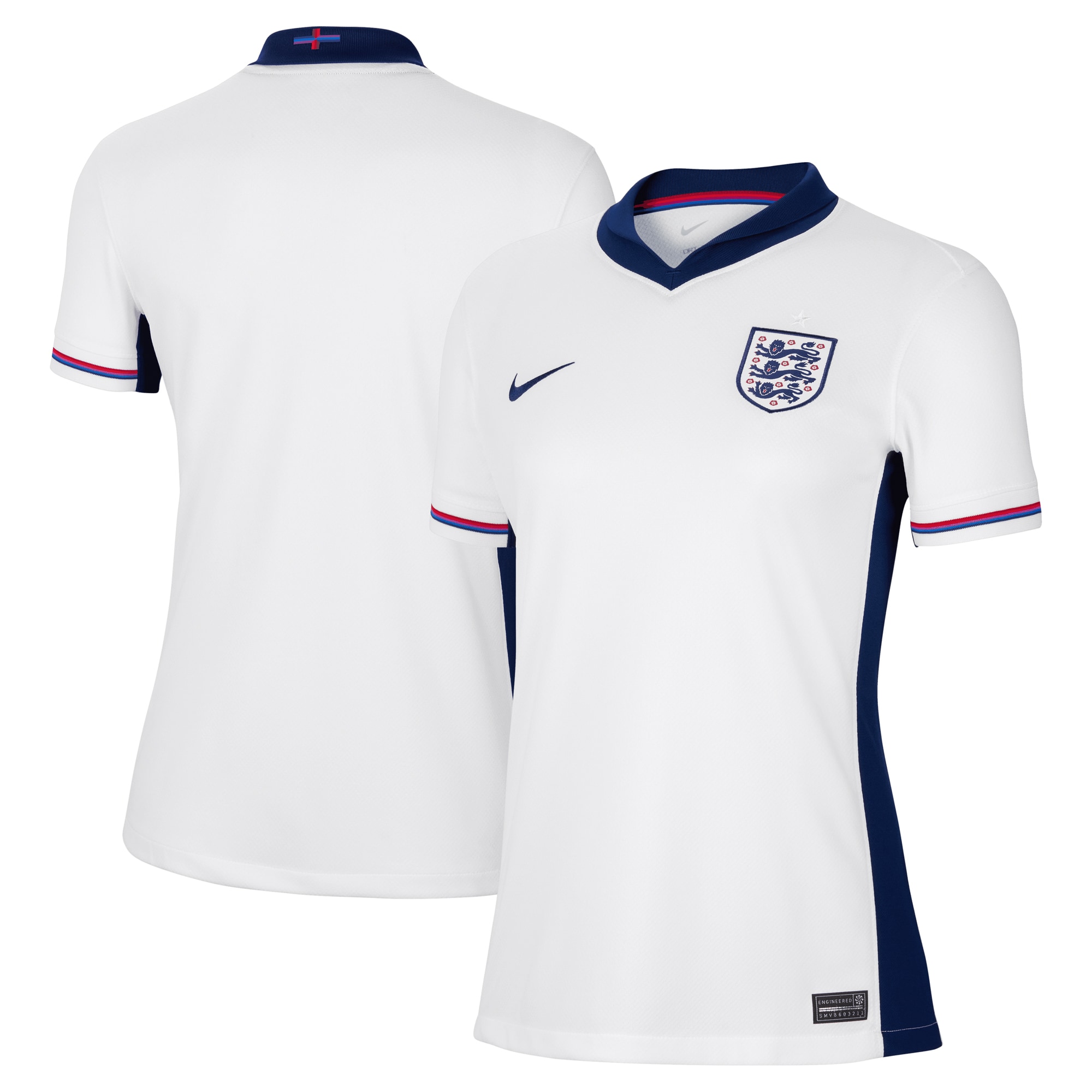 England National Team Women's 2024 Home Replica Blank Jersey – White