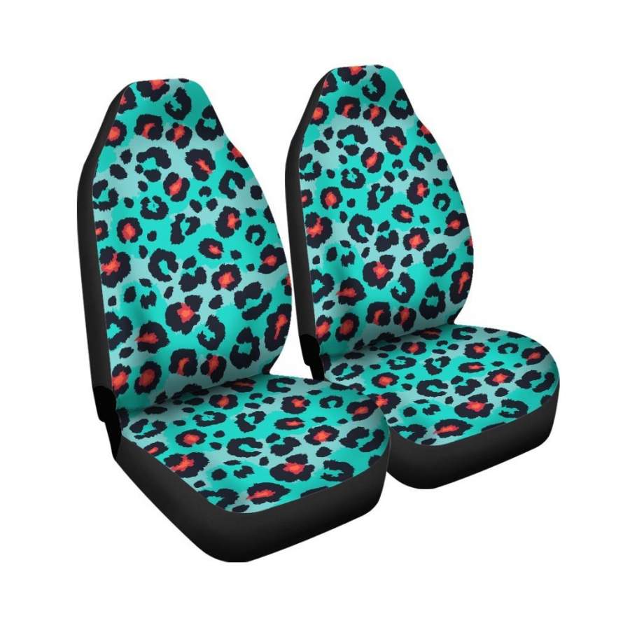 Teal Leopard Car Seat Covers