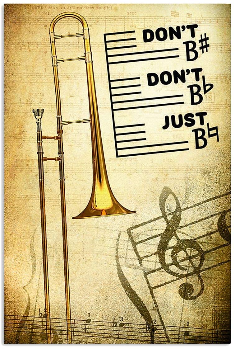 Vintage Trombone – Don’T Don’T Just Poster Art Print      Home Decor Gift For Men Women Family Friend On Birthday Xmas