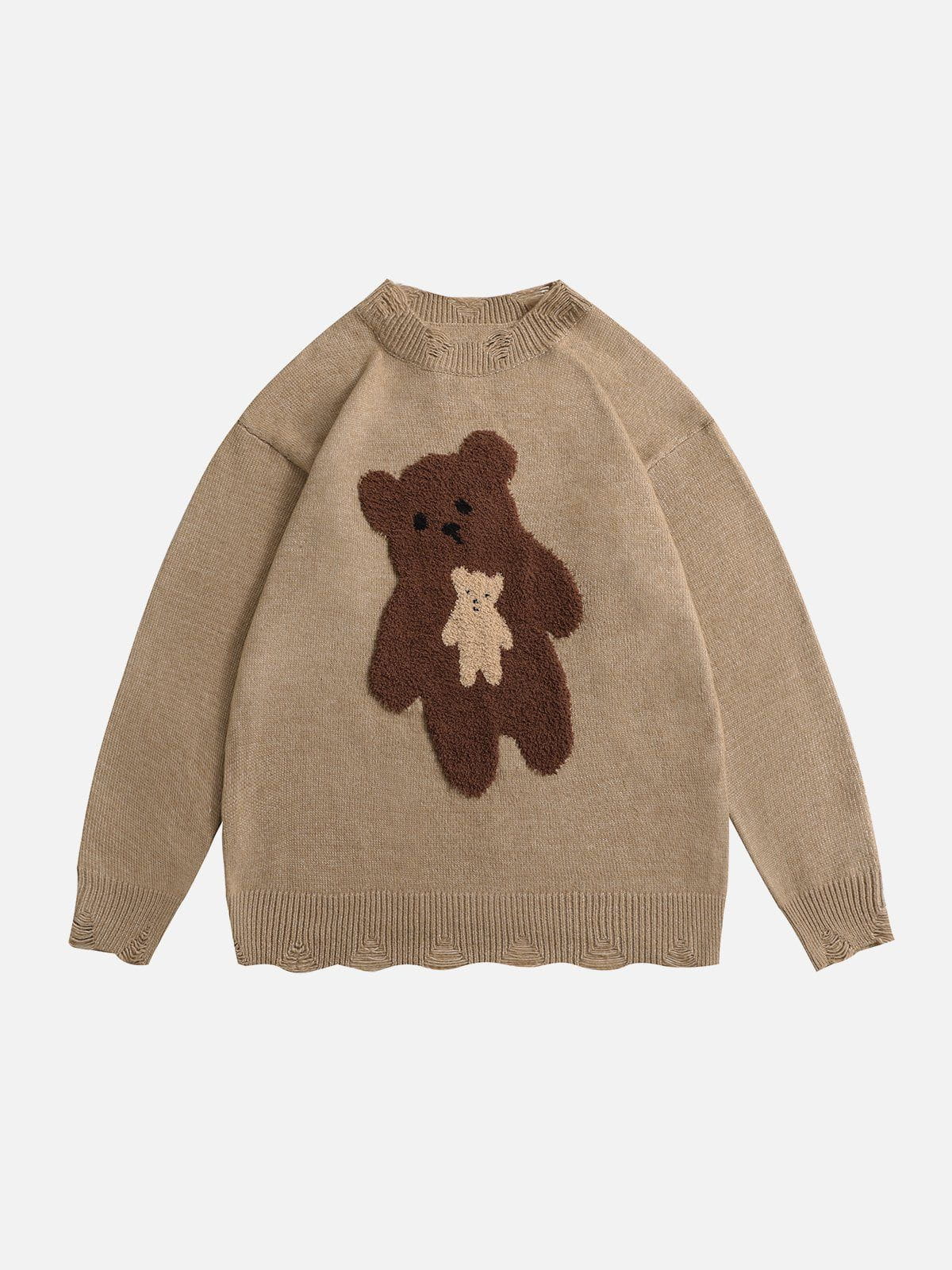 Talishko™ – Flocked Bear Raw Edge Sweater