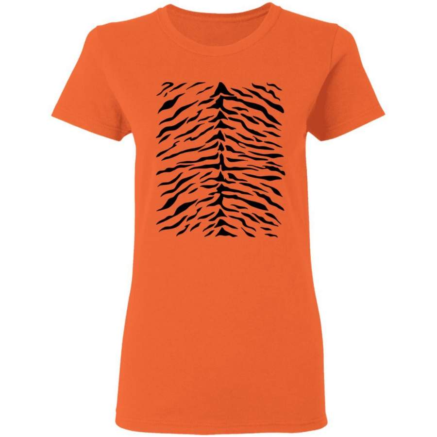 Tiger Print Cute Costume Idea Orange Tigers Stripes Women T-Shirt