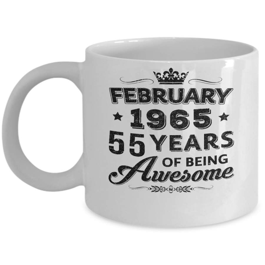 Vintage 1965 February 55Th Birthday Gift Being Awesome Mug