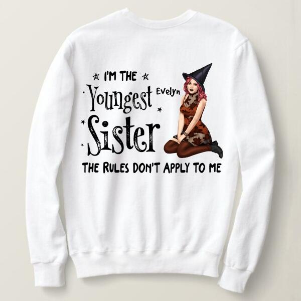 Personalized Sibling Sweatshirt – White Witch Gifts – Cute Halloween Shirts Women