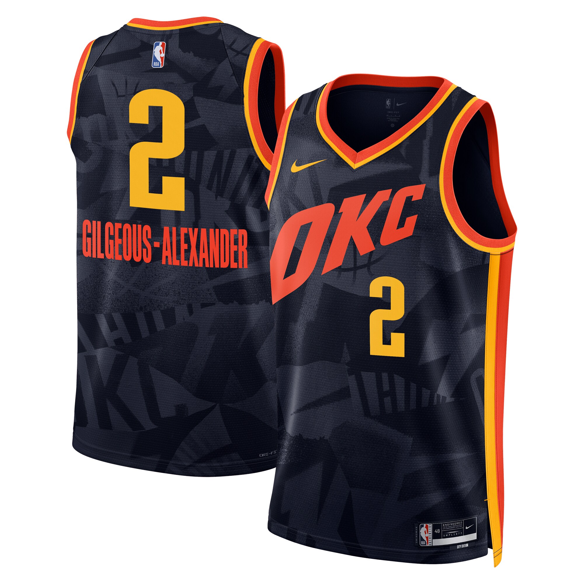 Oklahoma City Thunder City Edition Swingman Jersey 23 – Black – Shai Gilgeous-Alexander – Unisex