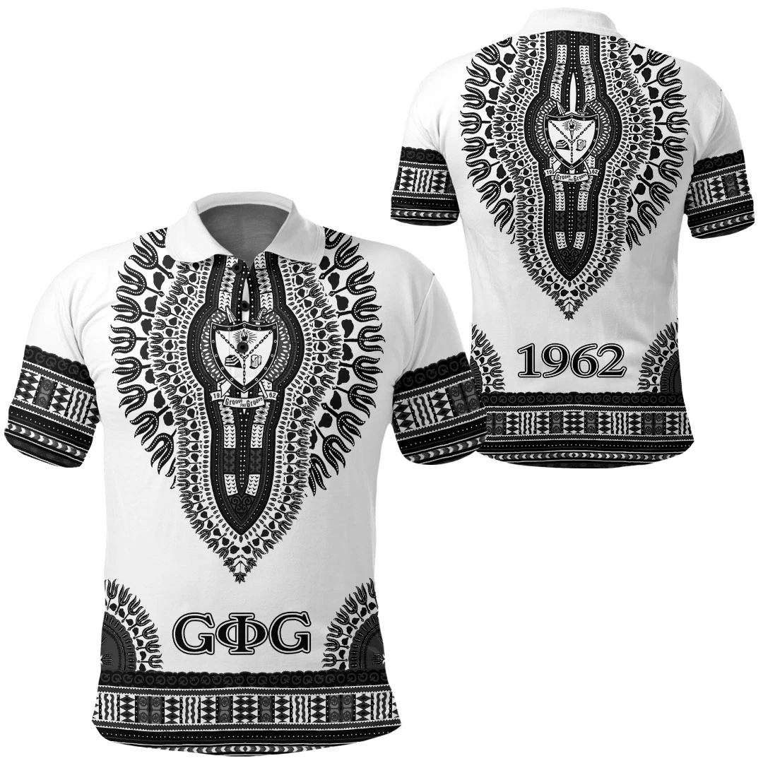 Fraternity Polo – Groove Phi Groove Dashiki White Polo Shirts