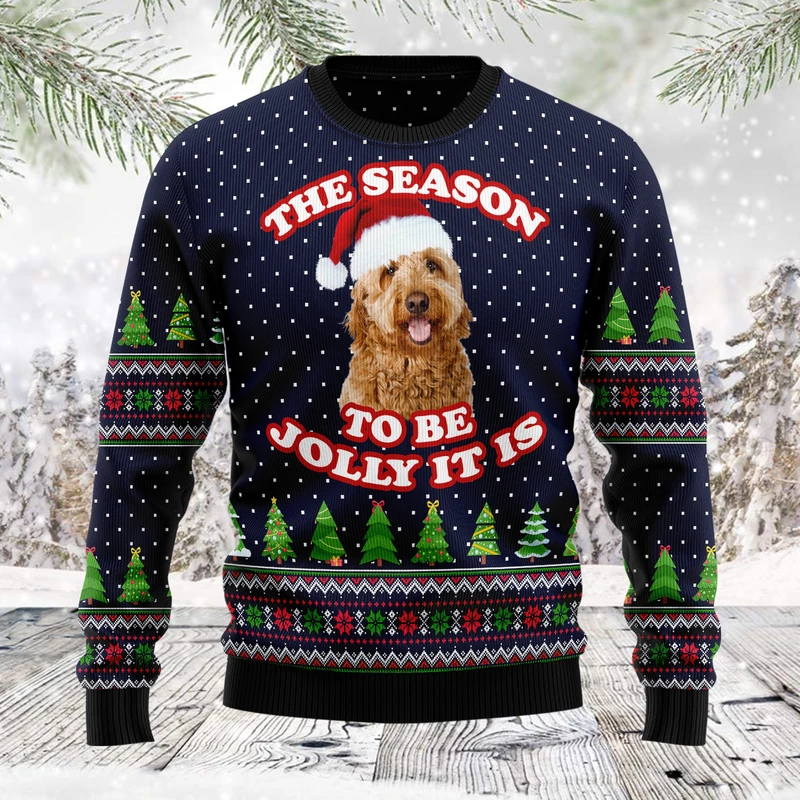 The Season To Be Jolly Goldendoodle Ugly Christmas Sweater | For Men & Women | Adult | Us1122